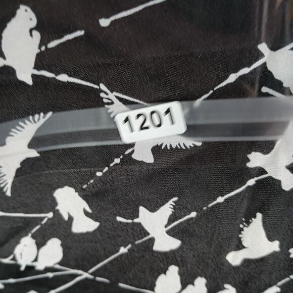 Anthropologie Tulle Dress Birds On A Wire Small Short Sleeve Black White Print - Picture 10 of 10